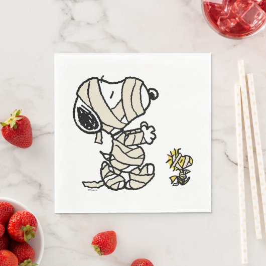 Serviette En Papier cacahuètes | Snoopy et Woodstock Mummies (En situation)