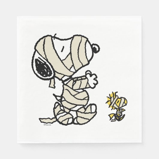 Serviette En Papier cacahuètes | Snoopy et Woodstock Mummies (Devant)