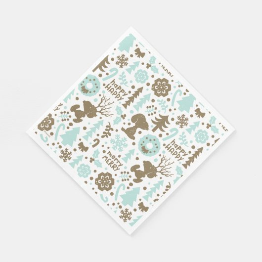 Serviette En Papier cacahuètes | Snoopy Frosty Motif de Noël (Coin)