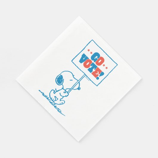 Serviette En Papier cacahuètes | Snoopy - Go Vote Sign (Coin)
