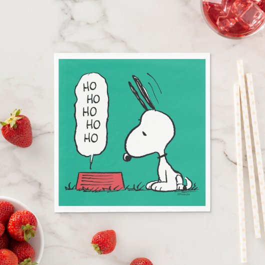 Serviette En Papier cacahuètes | Snoopy Ho Ho Ho Plat alimentaire (En situation)