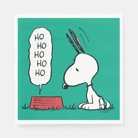 Serviette En Papier cacahuètes | Snoopy Ho Ho Ho Plat alimentaire (Devant)