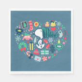Serviette En Papier cacahuètes | Snoopy Holiday Happiness Heart (Devant)