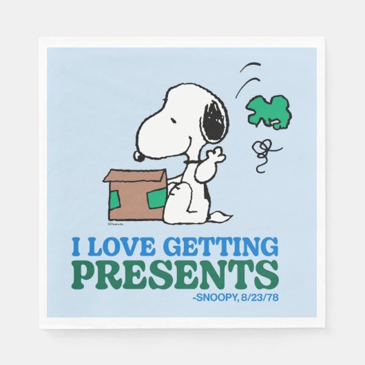 Serviette En Papier cacahuètes | Snoopy I Love Obtenir des présentatio (Devant)