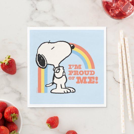 Serviette En Papier cacahuètes | Snoopy Je suis fier de moi (En situation)
