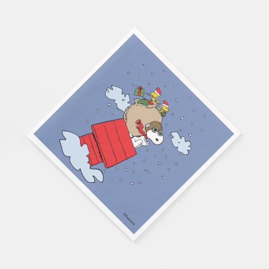Serviette En Papier cacahuètes | Snoopy l'As Volant à Noël (Coin)