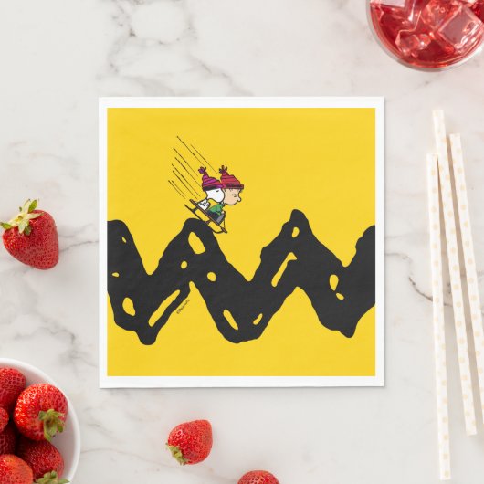 Serviette En Papier cacahuètes | Snoopy & Linus Sled Ride (En situation)
