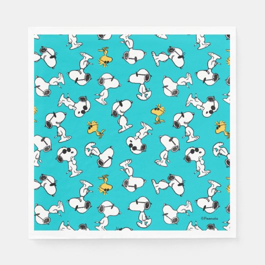 Serviette En Papier cacahuètes | Snoopy & Lunettes de soleil Motif (Devant)