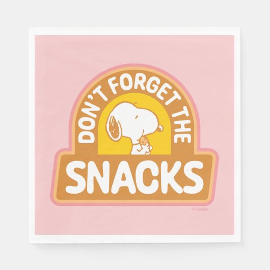 Serviette En Papier cacahuètes | Snoopy N'oubliez pas les snacks (Devant)