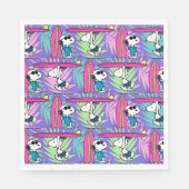 Serviette En Papier cacahuètes | Snoopy Purple Surf Motif (Devant)