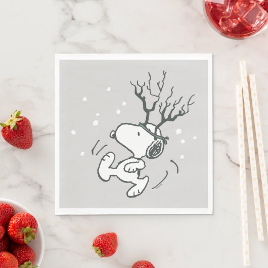 Serviette En Papier cacahuètes | Snoopy Reindeer (En situation)