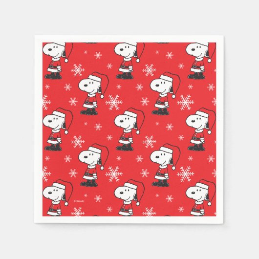 Serviette En Papier cacahuètes | Snoopy Santa Claus (Devant)