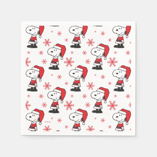 Serviette En Papier cacahuètes | Snoopy Santa Claus (Devant)