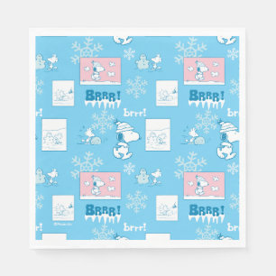 Serviette En Papier cacahuètes   Snoopy Snow Day Motif
