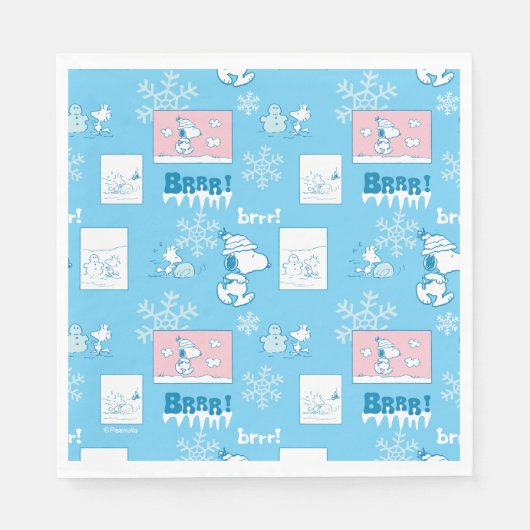 Serviette En Papier cacahuètes | Snoopy Snow Day Motif (Devant)