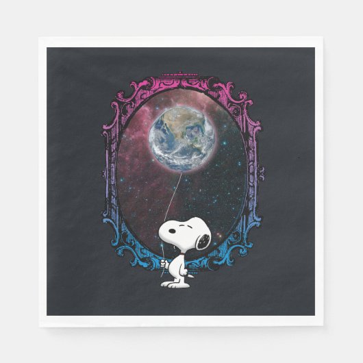Serviette En Papier cacahuètes | Snoopy Spacé Out Balloon (Devant)