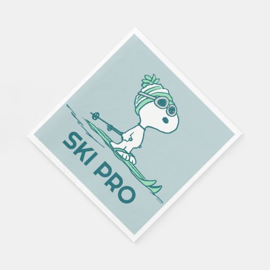 Serviette En Papier cacahuètes | Snoopy sur Skis (Coin)