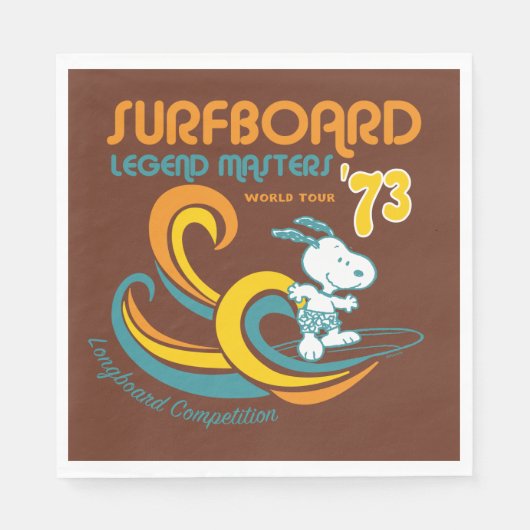 Serviette En Papier cacahuètes | Snoopy Surboard Longboard Competition (Devant)
