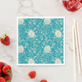 Serviette En Papier cacahuètes | Snoopy Turquoise Tropical Beach Motif (En situation)