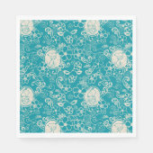 Serviette En Papier cacahuètes | Snoopy Turquoise Tropical Beach Motif (Devant)