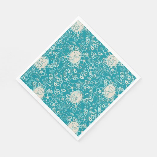 Serviette En Papier cacahuètes | Snoopy Turquoise Tropical Beach Motif (Coin)