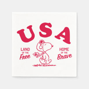 Serviette En Papier cacahuètes Snoopy USA Land of the Free