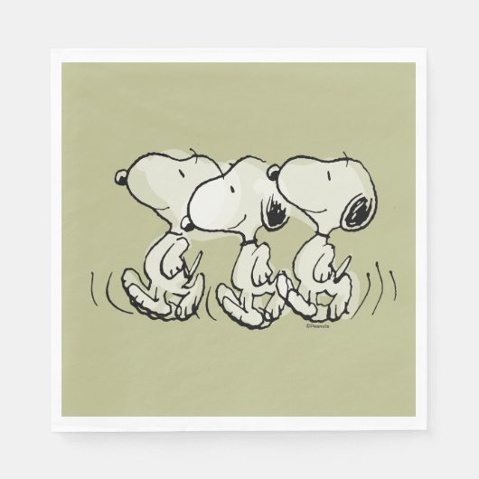 Serviette En Papier cacahuètes | Snoopy Walking Tall (Devant)