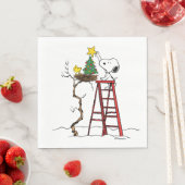 Serviette En Papier cacahuètes | Snoopy & Woodstock Arbre de Noël (En situation)