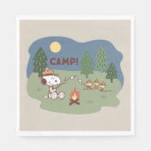Serviette En Papier cacahuètes | Snoopy & Woodstock au feu de camp (Devant)