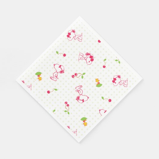 Serviette En Papier cacahuètes | Snoopy & Woodstock Cherry Motif (Coin)