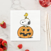 Serviette En Papier cacahuètes | Snoopy & Woodstock Citrouille pop-up (En situation)