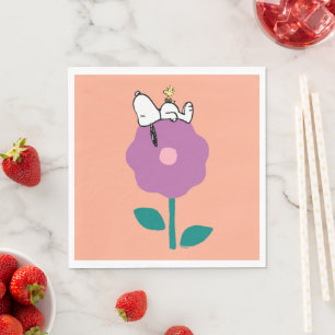 Serviette En Papier cacahuètes   Snoopy & Woodstock Flower Whististle