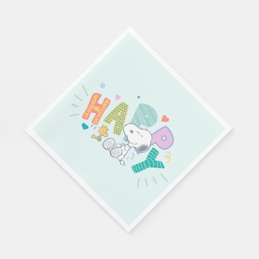 Serviette En Papier cacahuètes | Snoopy & Woodstock Happy (Coin)