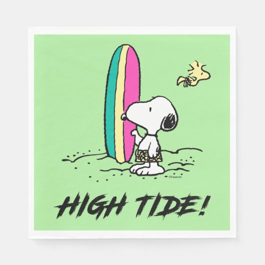 Serviette En Papier cacahuètes | Snoopy & Woodstock High Tide (Devant)