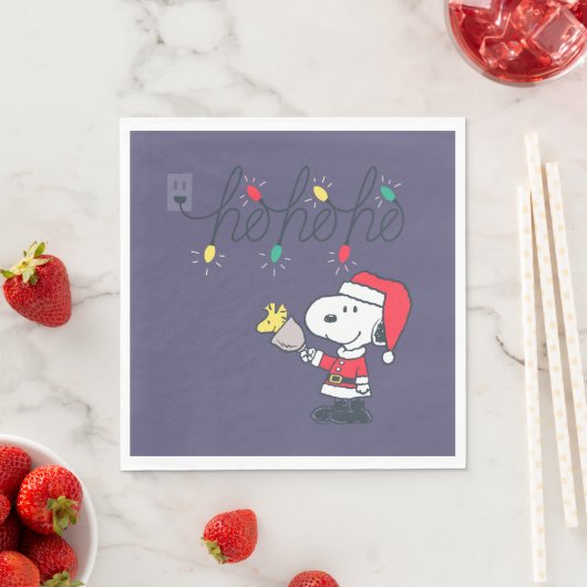 Serviette En Papier cacahuètes | Snoopy & Woodstock Ho Ho Ho (En situation)