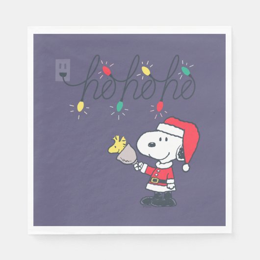 Serviette En Papier cacahuètes | Snoopy & Woodstock Ho Ho Ho (Devant)
