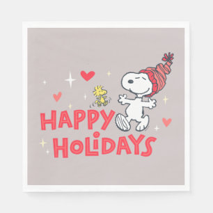 Serviette En Papier cacahuètes   Snoopy & Woodstock Joyeuses Fêtes
