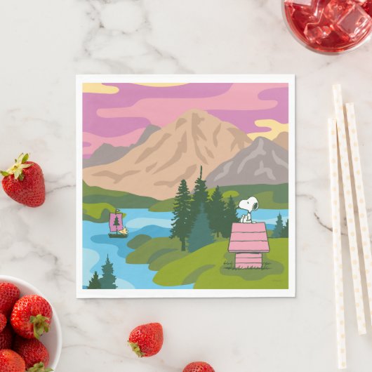 Serviette En Papier cacahuètes | Snoopy & Woodstock Le grand extérieur (En situation)