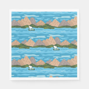 Serviette En Papier cacahuètes   Snoopy & Woodstock Motif de course en