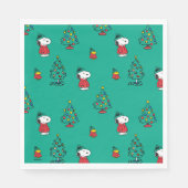 Serviette En Papier cacahuètes | Snoopy & Woodstock Motif de Noël (Devant)
