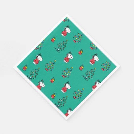 Serviette En Papier cacahuètes | Snoopy & Woodstock Motif de Noël (Coin)