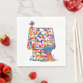 Serviette En Papier cacahuètes | Snoopy & Woodstock Rainbow Paint (En situation)