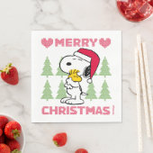 Serviette En Papier cacahuètes | Snoopy & Woodstock Santa Claus Hug (En situation)