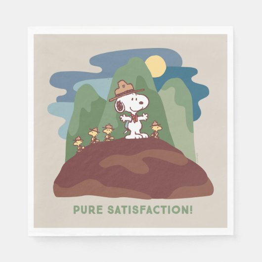Serviette En Papier cacahuètes | Snoopy & Woodstock Satisfaction pure (Devant)