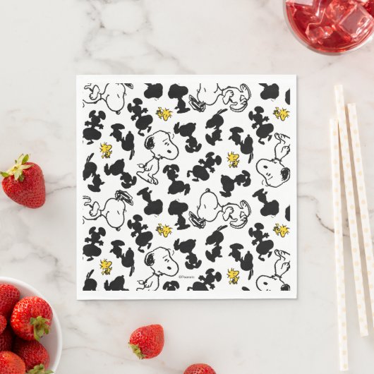 Serviette En Papier cacahuètes | Snoopy & Woodstock Shadow Motif (En situation)