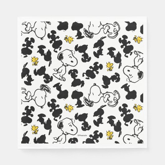 Serviette En Papier cacahuètes | Snoopy & Woodstock Shadow Motif (Devant)