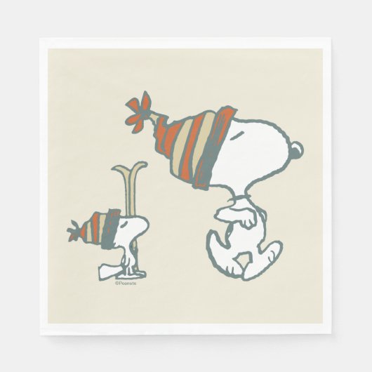 Serviette En Papier cacahuètes | Snoopy & Woodstock Ski Trip (Devant)