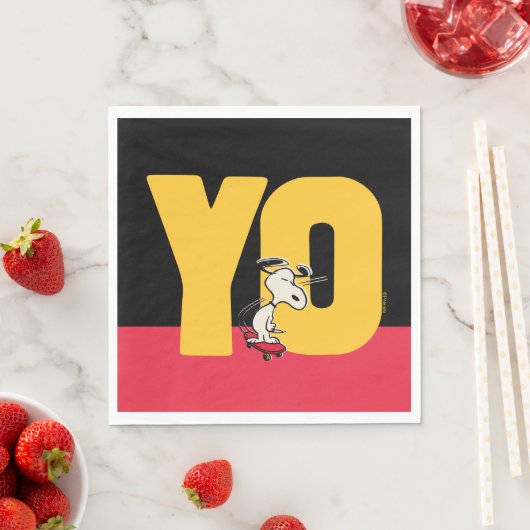 Serviette En Papier cacahuètes | Snoopy YO Skateboard (En situation)