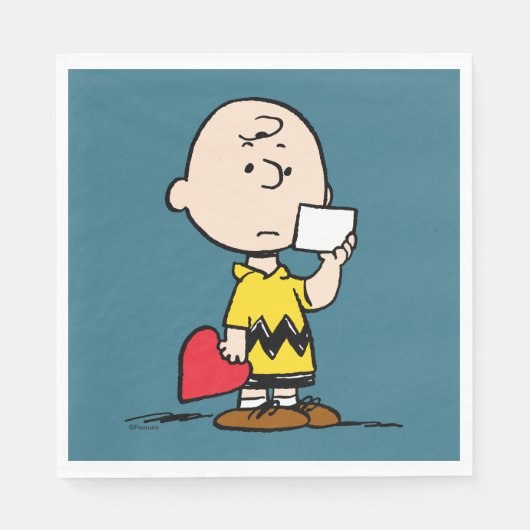Serviette En Papier cacahuètes | Valentine's Day Charlie Brown Valenti (Devant)