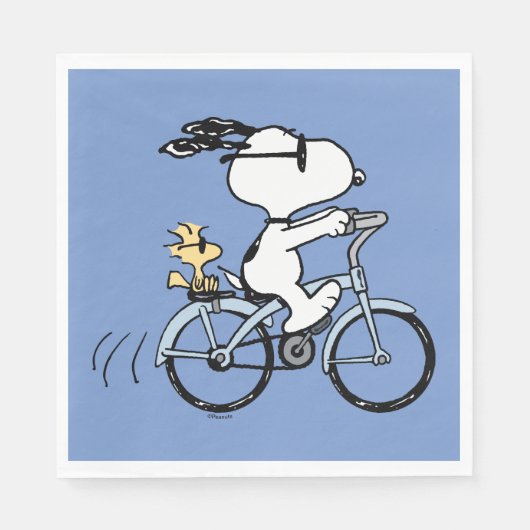 Serviette En Papier cacahuètes | Vélo Snoopy & Woodstock (Devant)